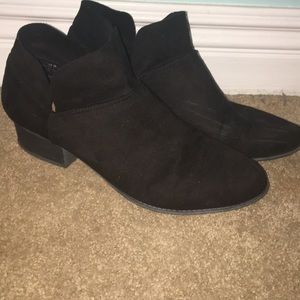 Black Cutout Ankle Booties